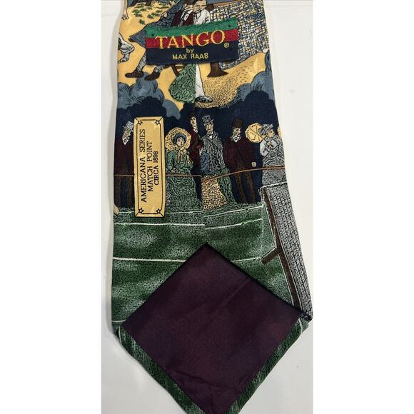 Tango by Max Raab Americana Series "Match Point" Tennis Themed Silk‎ Necktie USA - Picture 3 of 5